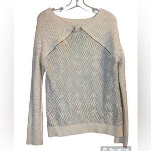 Desert rose cream metallic longsleeve lightweight ladies sweater cotton cashmere